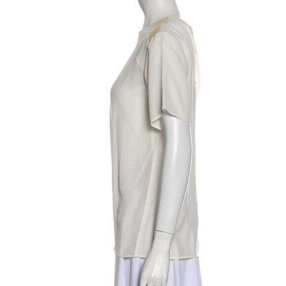 Miu Miu Made in Italy Crewneck Silk Top White/Gold  Size Medium - Picture 2 of 10